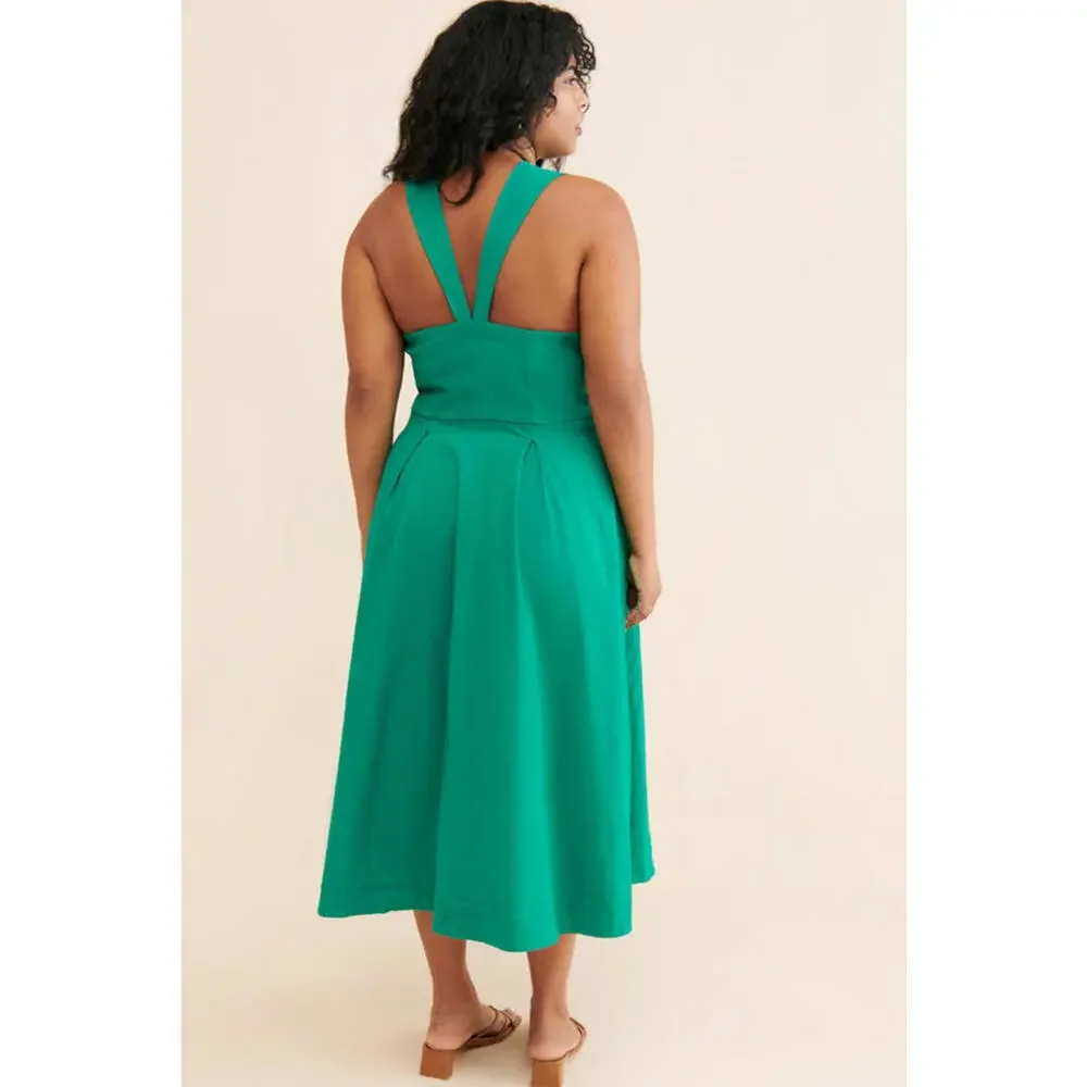 Anthropologie x Maeve - Midi Dress with Button Front and Wide Straps, Size 20W - Picture 2 of 10